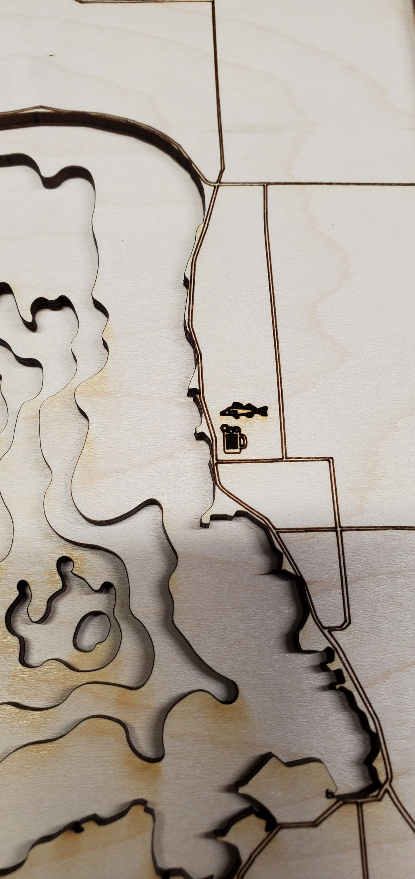 Layered Lake Map of your choice