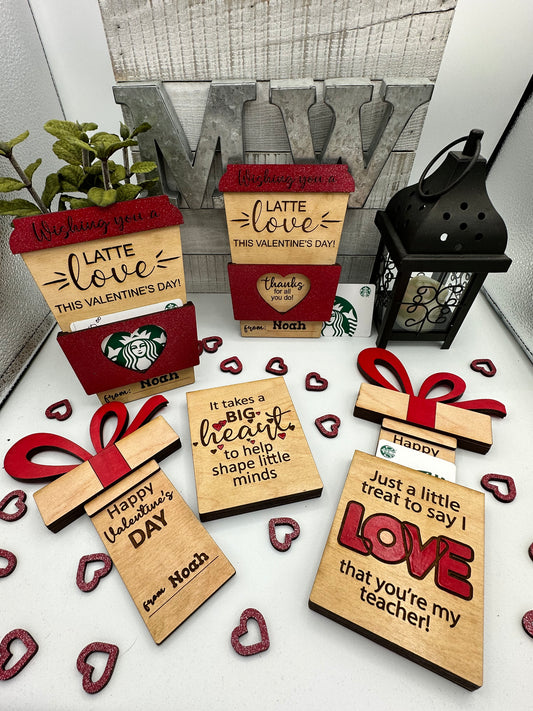 Valentines Gift Card Holder with Teacher option