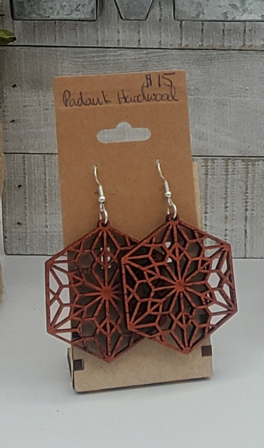 Geometric Hardwood Earings